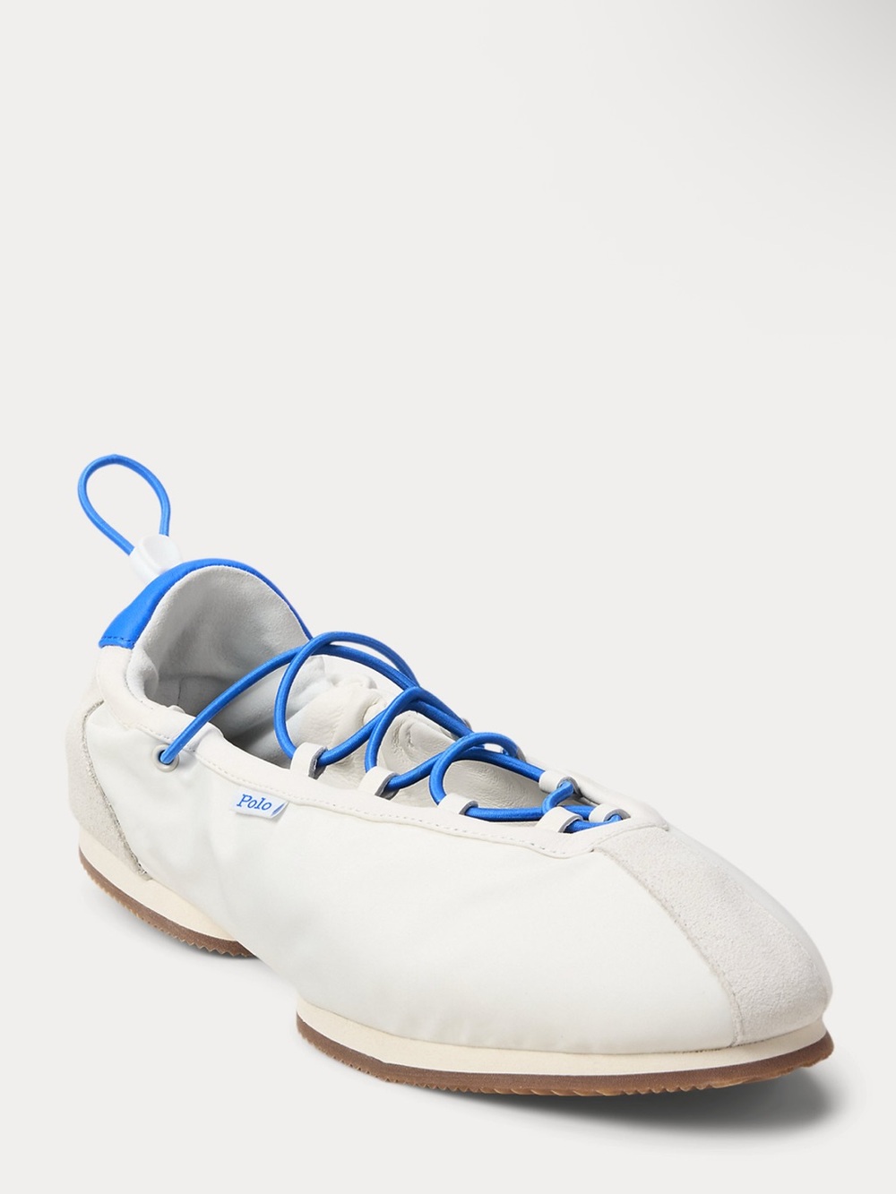 NIB Polo Sport Nylon Leather Lace-Up Ballerina Sneakers Balletcore Shoes 8.5